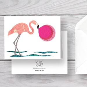Flamingo Karte-Vogel Karte-Vogel-Vogel Kunst-Vogel Druck-Flamingo Druck-Flamingo Kunst-Florida-Florida Vogel-Flamingo Geschenk-Bubblegum