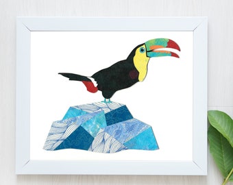 Tropical Toucan Art Print, Arctic Iceberg, Kids Nursery Decor