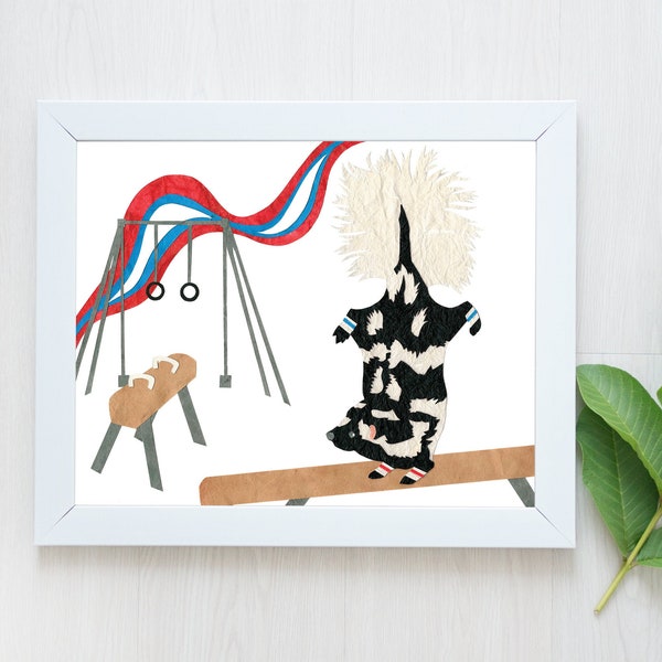 PRE-ORDER-Skunk Print-Spotted Skunk-Spotted Skunk Print-Skunk Art-Gymnastics Print-Gymnastics Art-Team USA