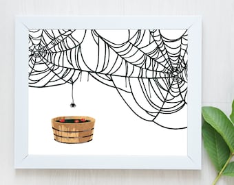 PRE-ORDER-Spider Print-Halloween-Halloween Art-Halloween Print-Holiday Art-Spider Art-Autumn Wall Art-Autumn Print-Funny Halloween