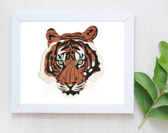 PRE-ORDER-Tiger Print-Tiger-Tiger Art-Cat Print-Nursery Decor-Nursery Wall Art-Tiger Wall Art-Jungle Art-Kids Room-Jungle Decor-Fierce