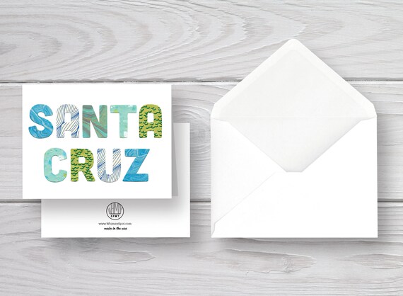 Santa Cruz Card Santa Cruz California California Cards Beach Coast West Coast Golden State Surf City Surfing Waves Monterey Bay Hometown