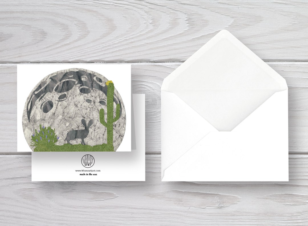 Jackrabbit Card-jackrabbit-desert Card-moon Card-cactus-desert Plants ...