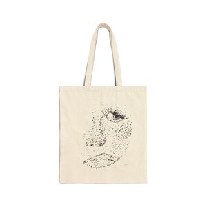 Face Tote Bag, Eco-Friendly Shopping Bag, Minimalist Bag, Art, Reusable Grocery Tote