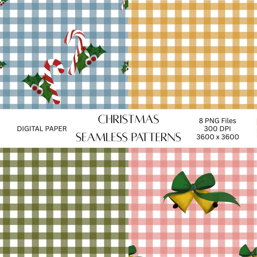 Christmas Seamless Patterns Bundle Digital Paper, Printable Patterns ...
