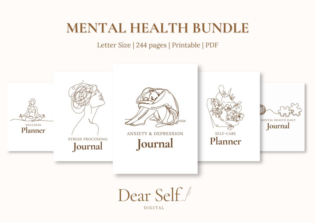 Mental Health Bundle | Printable Journals & Planners for Anxiety