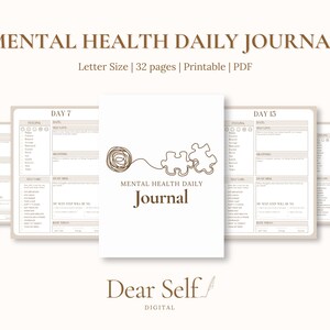 Mental Health Daily Journal | Printable Daily Journal | PDF Download