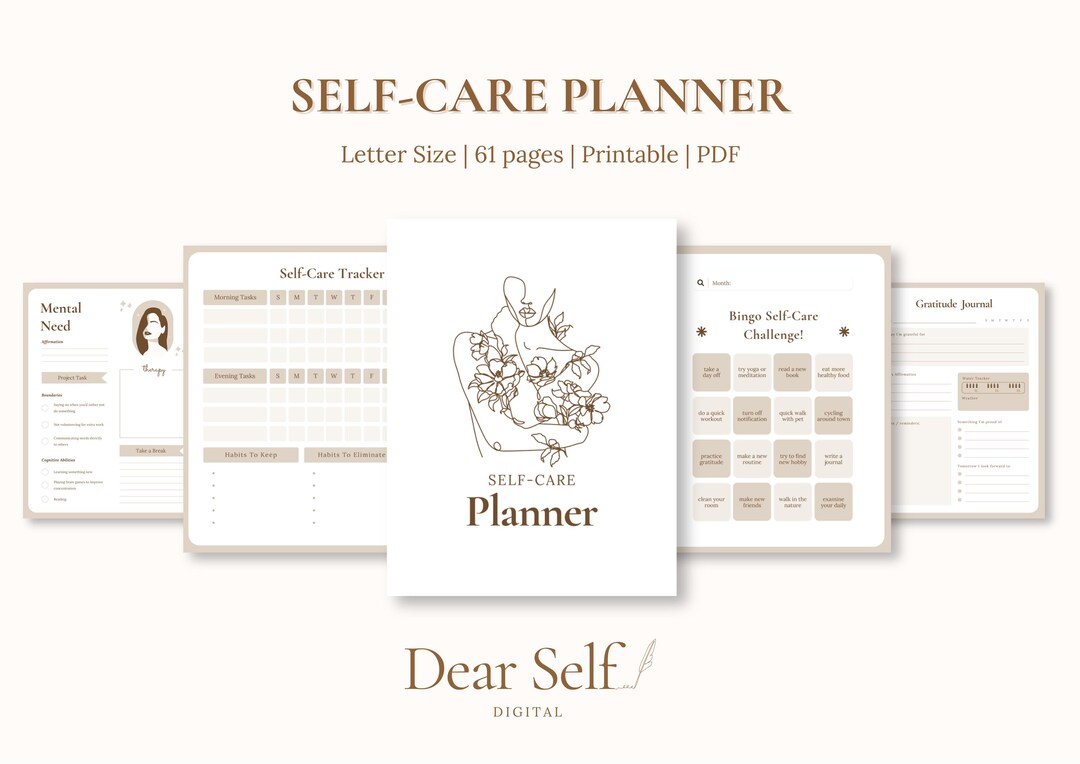 Self-care Planner | Printable Wellness Planner | Mental Health & Self ...