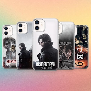 Resident Evil Requiem Telefonskal Leon Kennedy Fodral för iPhone 17Pro, 17e, 16, 16Pro, 15, 14, 13, Samsung S26, S25, S24, A56, A16, Pixel 10A