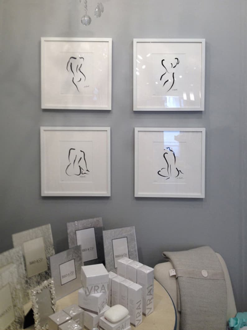 4 Abstract Ink Nudes Black & White Art Expressionist Modern - Etsy