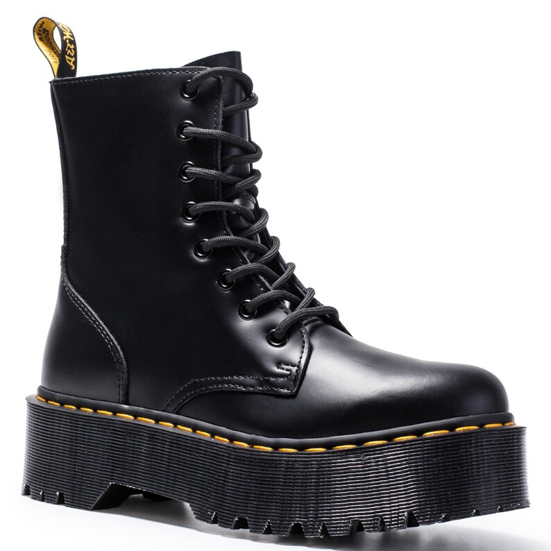 Black Platform Boots // Cool Girl Punk Grunge Goth Platform image 3