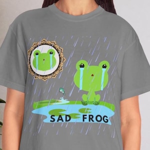 Sad Frog Shirt,  Funny Men&#39;s Shirt , Frog T-Shirt Gift , Animal Lover Gift , Amphibian Shirt, Screen Printed T-Shirt, Animal Shirt, Comf Col