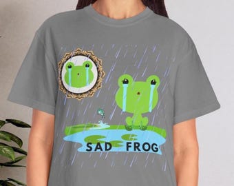 Sad Frog Comfort Colors T-Shirt: Funny Emo Meme Shirt