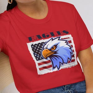Eagles Mascot SVG – Retro Checkered Eagles PNG, School Spirit Shirt Design, Trendy Eagles Sublimation, Eagles Mom Cricut Cut File