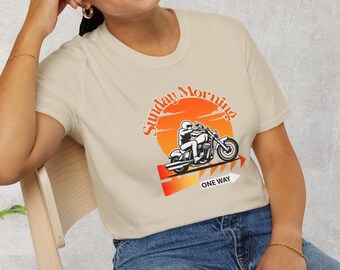 Retro Motorcycle T-Shirt: Sunday Morning Biker Design