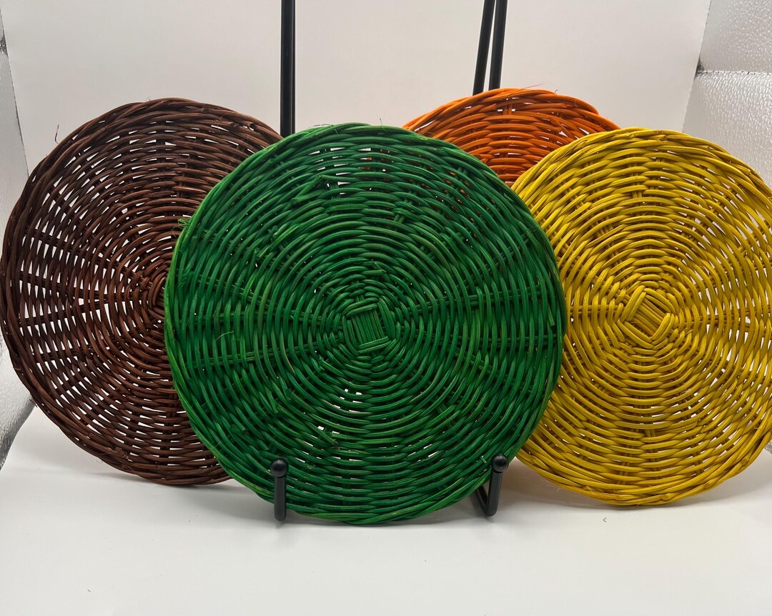Set of 4 Rattan Trivets - Etsy