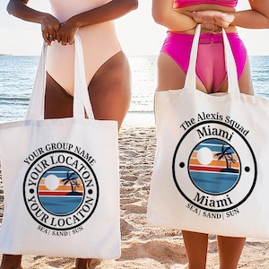 Custom Girls Trip Bags, Girls Weekend Gift Bags, Personalized Tote Bag for Girl, Custom Beach Tote Bag, Girls Trip Bags, Girls Tote Bag Gift