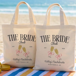 The Bride Club, Bridesmaid Tote, Club Bachelorette Tote Bag, Bridesmaid Favors, Bachelorette Party Favors, Bachelorette Totes, Club Bride