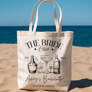 The Bach Club, Bridesmaid Tote, Club Bachelorette, Bridesmaid Favors, Bachelorette Party Favors, Bachelorette Totes, Bride Club Tote Bag