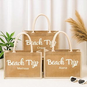 Personalized Beach Bag,Custom Girls Trip Bag,Bridesmaid Beach Tote Bags,Bachelorette Gifts for Her,Summer Beach Bag,Bridesmaid Gifts Bags