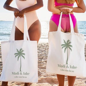 Welcome Tote Bag, Destination Wedding Welcome Totes, Palm Tree Welcome Tote, Beach Wedding Welcome Tote, Destination Wedding Tote Bag