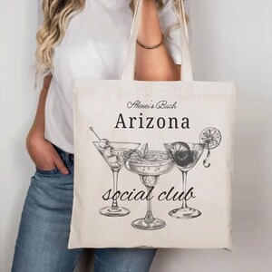 Custom The Bach Club Tote Bag, Beach Bachelorette Gift, Miami Bride Bag, Bridesmaid Beach Tote Bag, Summer Bachelorette Party Favor Bag