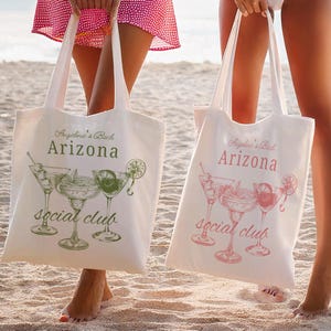 Bachelorette Bag, Beach Tote Bag for Girls Trip, Bach Club Tote Bag, Custom Bachelorette Trip Gifts for Her, Bachelorette Tote, Wedding Bag