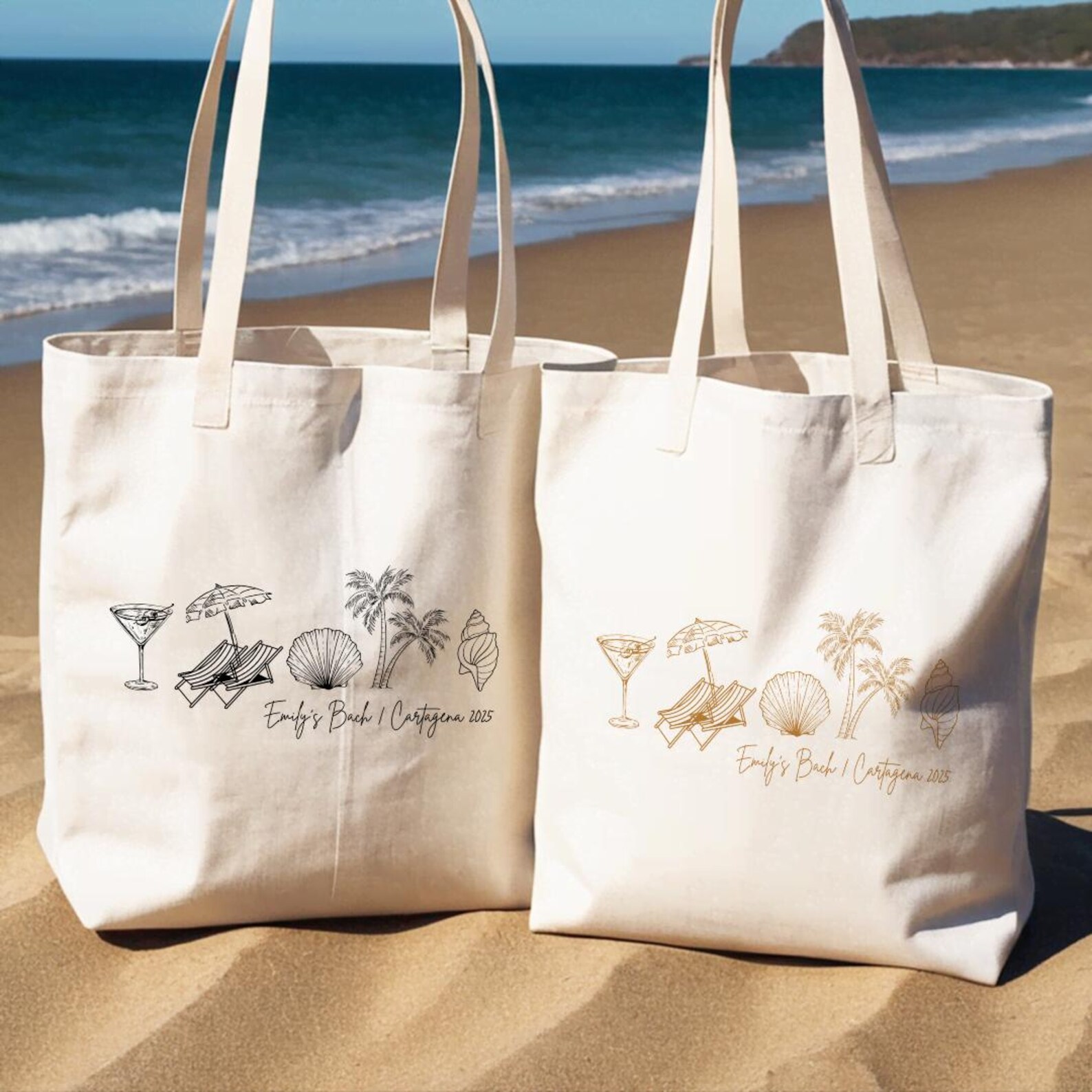 Custom Beach Bachelorette Tote Bag, Beach Bride Gift, Bride Beach Bag ...