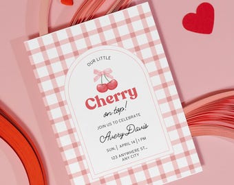 Cherry On Top Invito di compleanno, invito di compleanno per ragazze