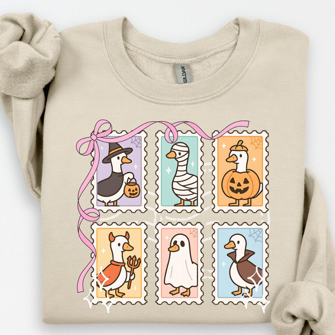 Halloween Goose Postage PNG | Cute Costume Goose Clipart | Witch, Mummy, Pumpkin, Devil, Ghost & Vampire | Digital Download