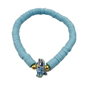 Pulseras de cuentas de arcilla azul - Tallas para adultos y niños