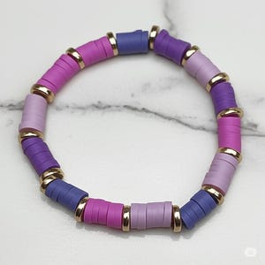 Purple Heishi Beaded Bracelet: Lilac Friendship Bracelet