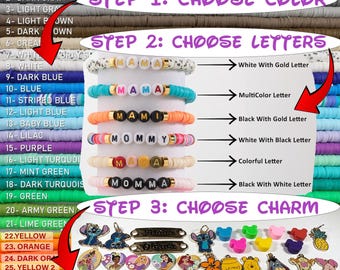 Pulseira de contas com nome personalizado | Pulseira Heishi
