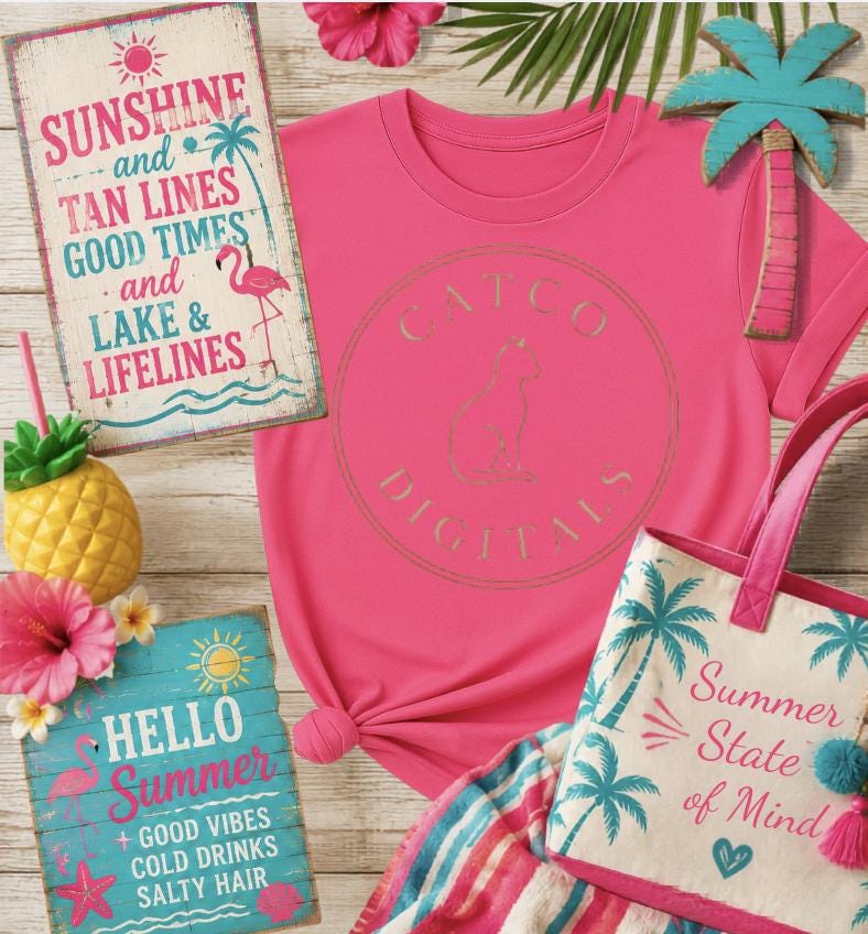 Summer T-shirt Mockup Bundle | Beach Shirt Mockup | Tropical Pink Tee ...