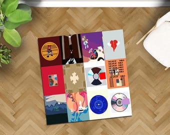 Kanye West Album Covers Rug, Handmade Tufted Non-Slip Area Rug