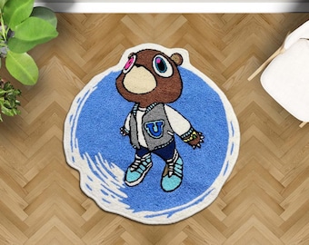 Kanye West Graduation Bear Rug, Tufted Look Printing Album Cover Rug,