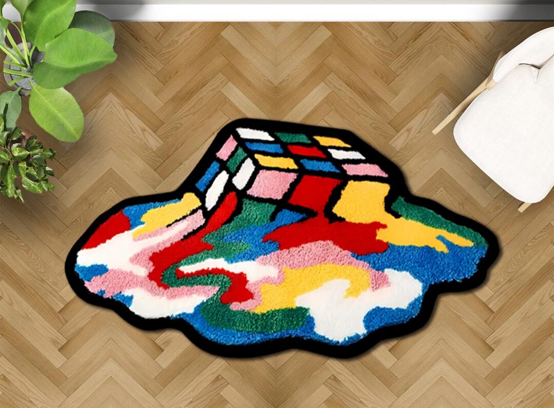 Melted Rubik Cube Area Rug: Rubik Cube Soft Rug - Etsy