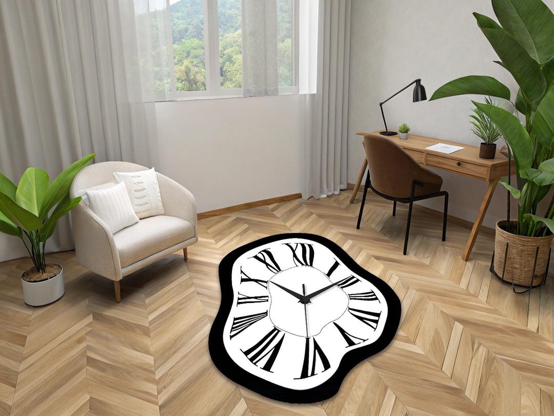 Melted Clock Rug: Soft Bamboo Area Rug, Inspired by Famous Art - Etsy