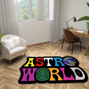 Astro World Rug: Travis Scott Inspired, Soft Bamboo, Bedroom Decor