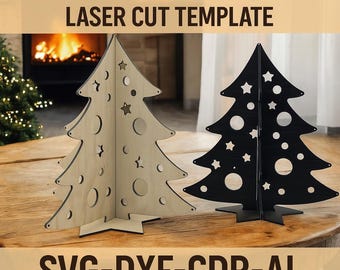 3D Wooden Christmas Tree Laser Cut Template (Digital Download)