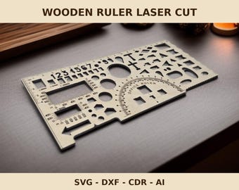 Wooden Ruler SVG Laser Cut File Bundle (digital File) - Etsy