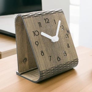 Laser Cut Wooden Desk Clock Digital Template 3mm Plywood (cdr, dxf, pdf, ai, svg file formats)