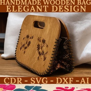 Laser Cut Wooden Bag Template | 3mm Plywood Purse Design (svg, dxf, cdr, ai)