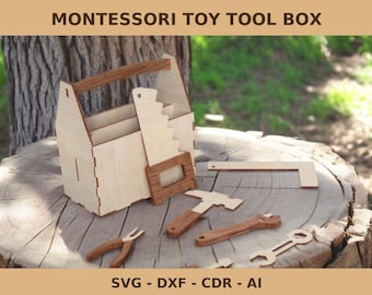 Montessori Toy Tool Box Svg DXF CDR AI – Digital Laser Cut Template for ...