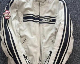 Ducati Meccanica lädermotorcykeljacka | CE-bepansrad racingutrustning