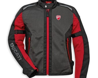 Handgjord Ducati motorcykeljacka | CE-pansrad Cordura-nät, vattentät