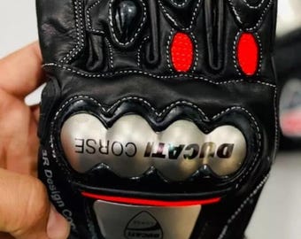Ducati Corse Nya Läder Racing Handskar Motorcykel Motorcykel Förböjda Fingrar