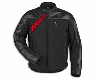 Ducati C1 Läder-Softshell Motorcykeljacka | CE Pansarutrustning för motorcyklister