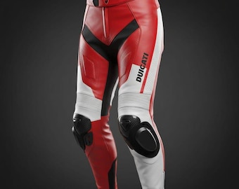 Ducati Corse Racing Läderbyxor Racingbyxor – CE Knäskydd, Sportcykelutrustning