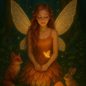 Guardian Forest Fairy Printable Art – 8x10 Digital Wall Decor | Woodland Magic Nursery Download